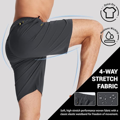 TACVASEN Men's Running Athletic Shorts 9" Quick Dry Workout Gym Shorts Lightweight Summer Shorts 3