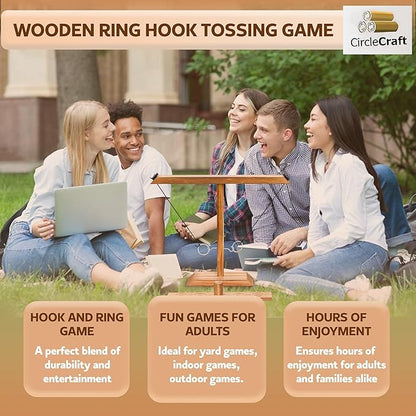Ring Toss Game for Adults, Hook and Ring Game, Swinging String Hook & Ring Tabletop Battle Game