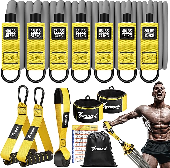 Heavy Resistance Bands for Working Out, 350lbs/450lbs Exercise Bands with Handles, Workout Bands