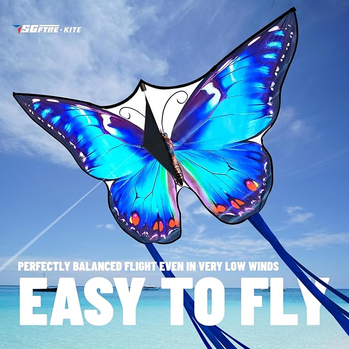 Beautiful Butterfly Kites for Boys and Girls,Large Easy to Flyer with String and Handle,Beach Kite