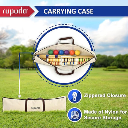 ropoda 35In Updated Six-Player Croquet Set with Wooden Mallets, Colored Balls, Sturdy Carrying Bag