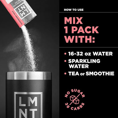 Drink LMNT Zero Sugar Electrolytes - Raspberry Salt | Drink Mix | 30-Count
