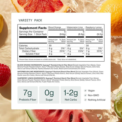 Supergut Gut Healthy Flavored GLP-1 Booster, Variety Pack - High Fiber GLP-1 Supplement Powder for