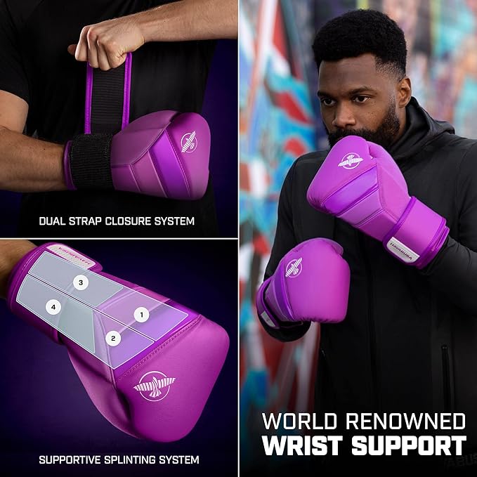 Hayabusa T3 Boxing Gloves for Men and Women Wrist and Knuckle Protection, Dual-X Hook and Loop