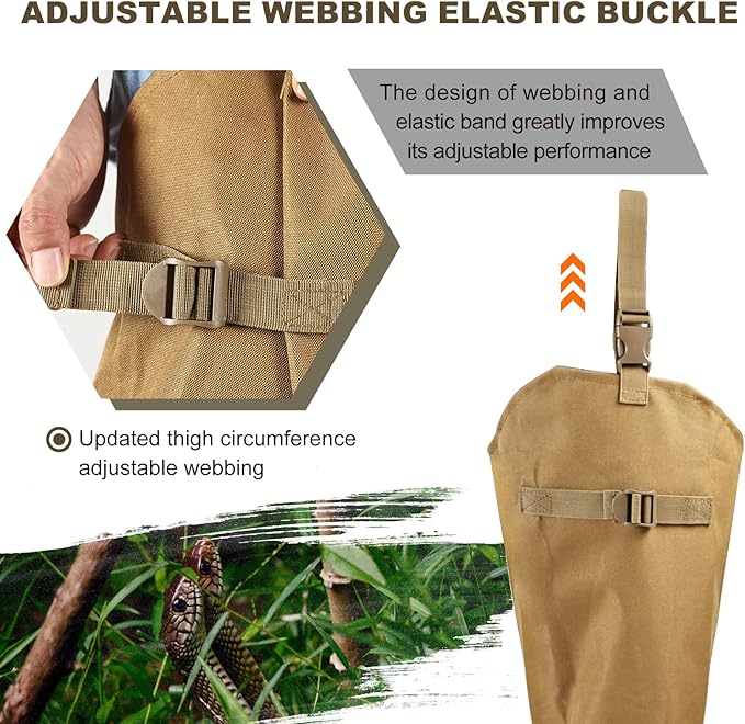 Snake Guard Chaps Waterproof Snake Chaps for Hunting Snake Bite Protection Gear Adjustable Size