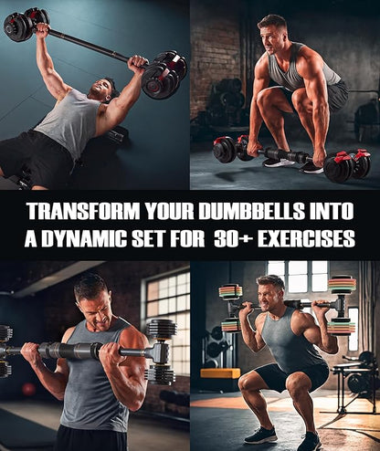 Flexible Dumbbell Converter - 260 LBS Weight Capacity Adjustable Alloy Steel Bar丨Convert Dumbbells