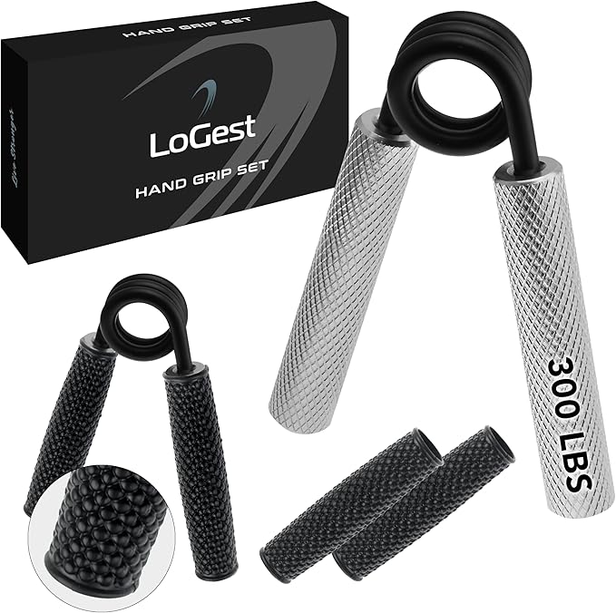 Logest Metal Hand Grip Strengthener 100LB-350LB No Slip Heavy-Duty Grip Strengthener with Gift Box