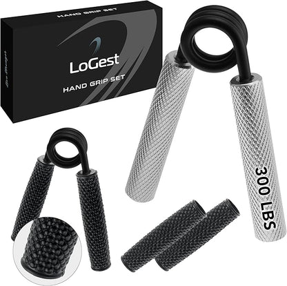 Logest Metal Hand Grip Strengthener 100LB-350LB No Slip Heavy-Duty Grip Strengthener with Gift Box