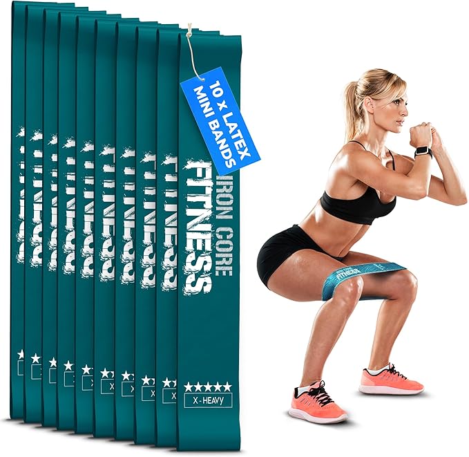 Latex Mini Resistance Bands Sets for Trainers, Bootcamp, Gym for Men and Women in Fun Colors