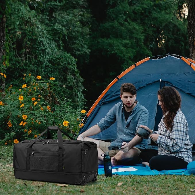 Laripwit Collapsible Duffle Bag with Wheels 130-170L Extra Large Expandable Travel Duffel Bag for