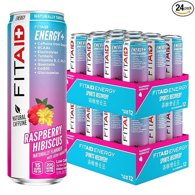 FITAID ENERGY, 200mg Natural Caffeine, Keto, Raspberry Hibiscus, Optimum Performance Formula: