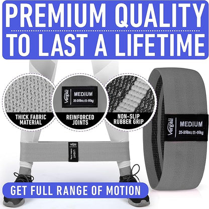 Resistance Bands for Working Out with Workout Bands Guide. 4 Booty Bands for Women Men Fabric