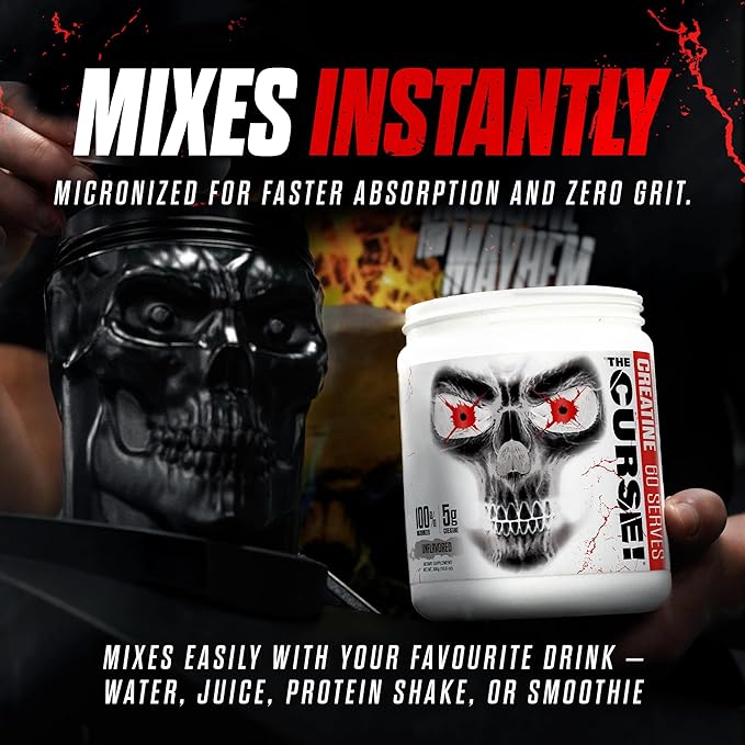 JNX SPORTS The Curse! Creatine Monohydrate Powder 60 Servings | Pure Micronized Creatine 5g Per