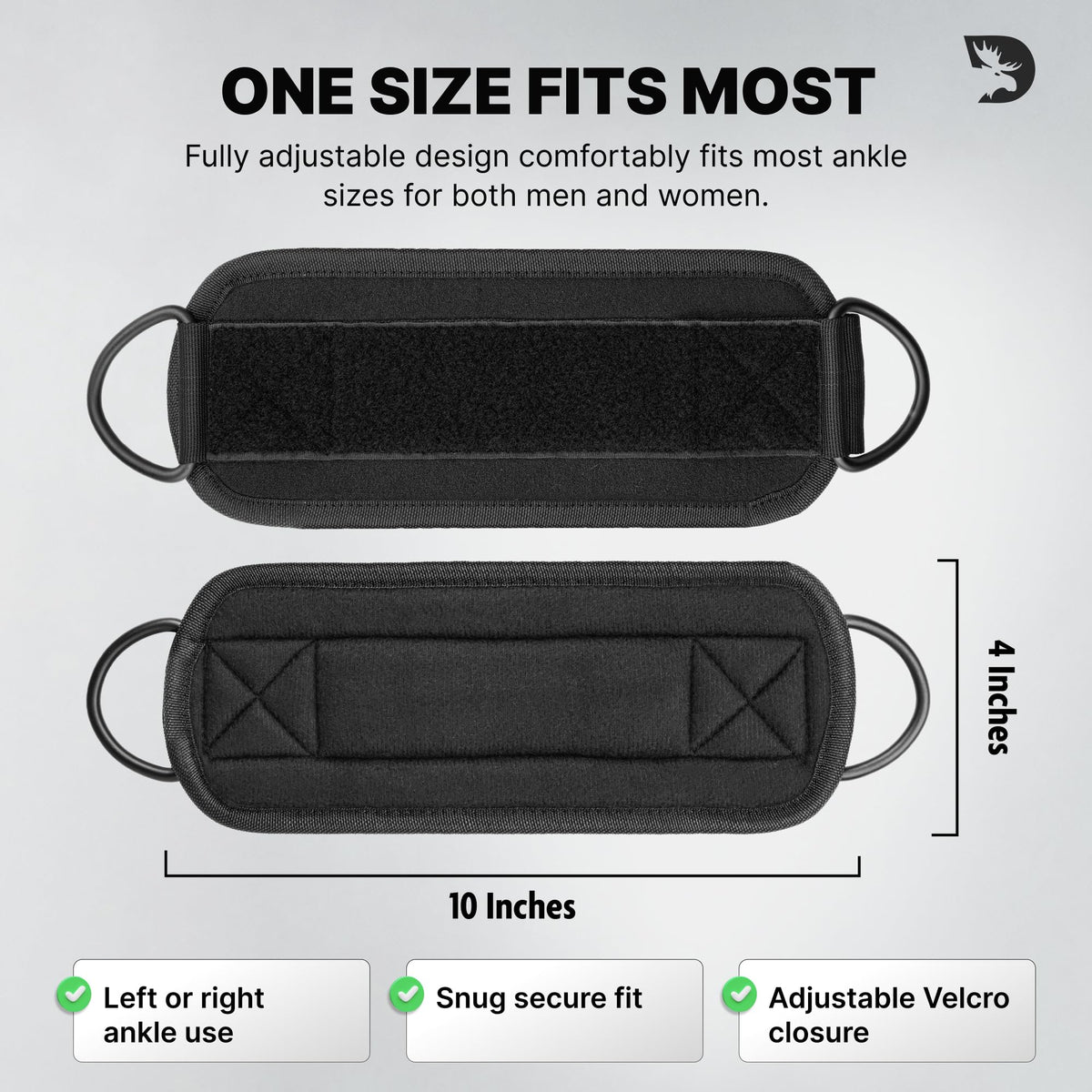 DMoose Ankle Strap for Cable Machine Attachments - Gym Ankle Cuff for Kickbacks, Glute Workouts