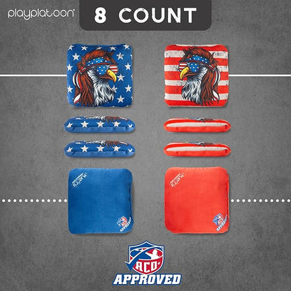 Play Platoon Cornhole Bags Set of 8 Regulation Professional Corn Hole Bean Bags ACO Approved