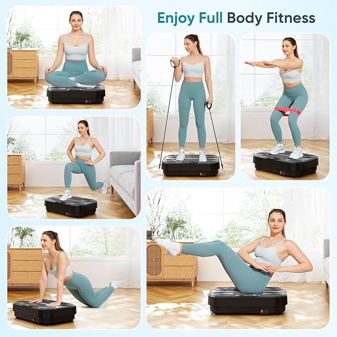 Dripex Vibration Plate Exercise Machine, Power Vibrating Plate for Lymphatic Drainage Weight Loss