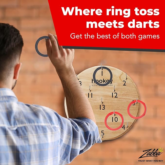 Elite Sportz Equipment Ring Toss Game | Sturdy Wooden Board Set for Kids Outdoor Games | Camping