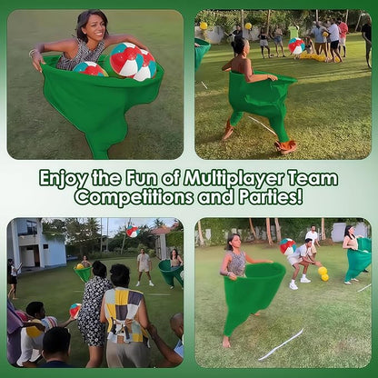Giant Granny Pants Toss Game Set - Funny Outdoor Party Game with 1 Pair of Giant Pants, 6 Bouncy