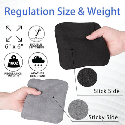 EunHo Dual Sided Cornhole Bags Regulation Set of 8 Professional Cornhole Bean Bags Slick and Stick
