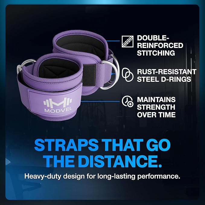 Modvel Gym Ankle Strap for Cable Machines ??Glute & Leg Kickback Ankle Straps for Gym Workouts