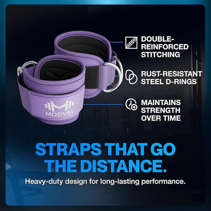 Modvel Gym Ankle Strap for Cable Machines ??Glute & Leg Kickback Ankle Straps for Gym Workouts