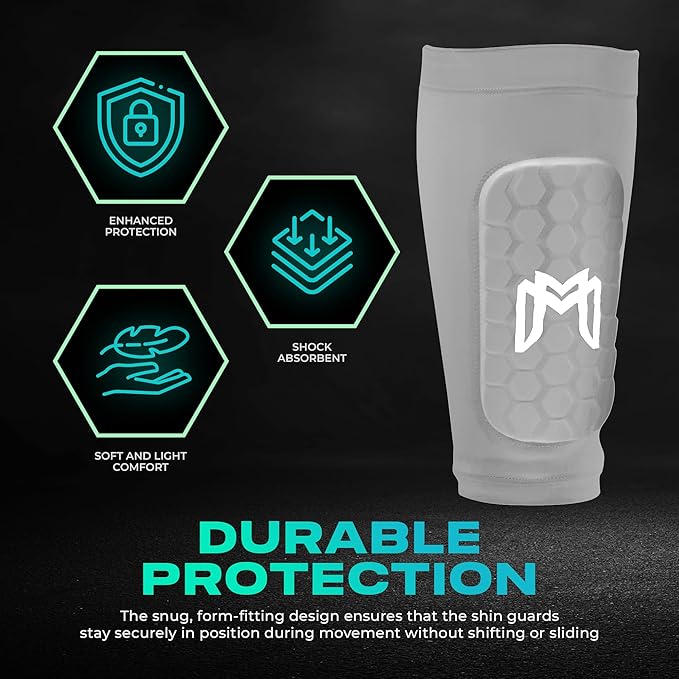 Mini Shin Guards Soccer – Built in Shin Pad Sleeves for Mens, Women, Teens - Small Shin Guards