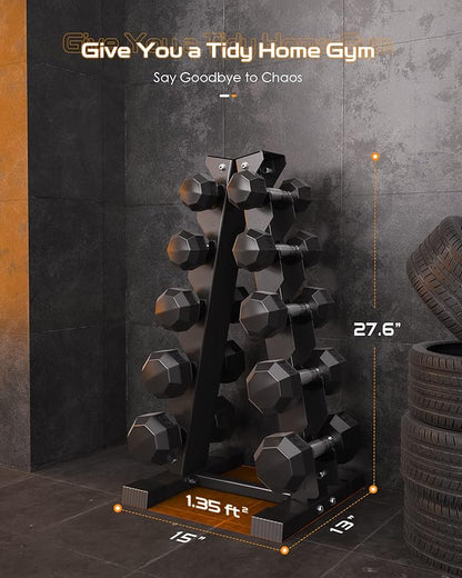 Dumbbell Rack Stand Only, Weight Rack for Dumbbells Compact A-Frame Home Gym Space Saver (480/800