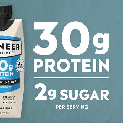 Pioneer Pastures - High Protein A2 Milkshakes - Vanilla - A2 Nutritional Milk, 30g Protein, 2g