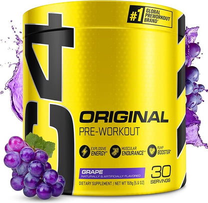 Cellucor C4 Original Pre Workout Powder Grape Sugar Free Preworkout Energy for Men & Women 150mg