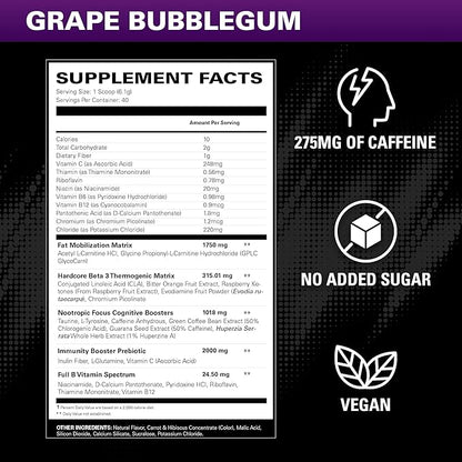 EHP Labs OxyShred Hardcore Super Dosed Pre Workout Powder - Preworkout Powder with L Glutamine &