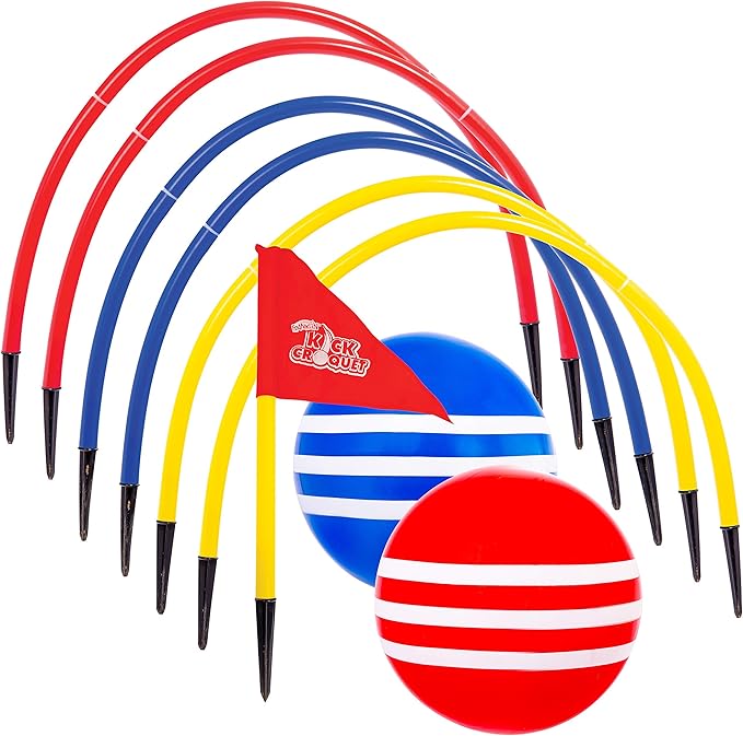Franklin Sports Kick Croquet Game Set - Perfect for Kids and Adults - Combines Soccer and Croquet