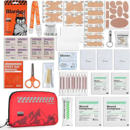 RHINO RESCUE Small First Aid Kit Ultralight Water-Resistent Medical Kit for Hiking, Backpacking