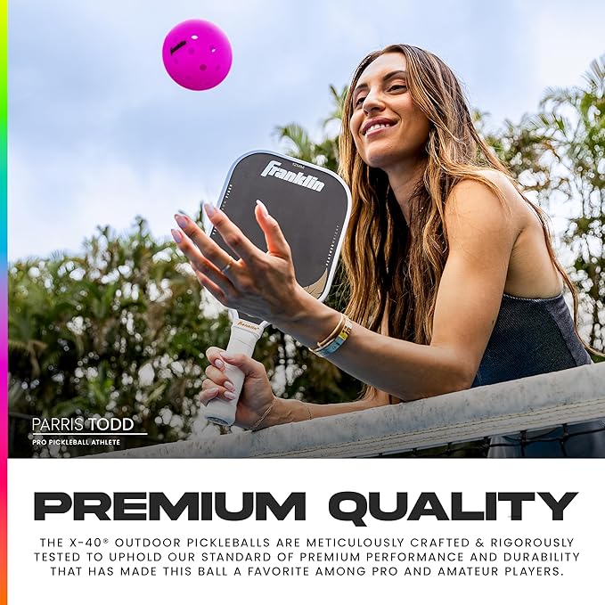 Franklin Sports X-40 Outdoor Pickleballs - Official Ball of USA Pickleball, APP Tour + US Open