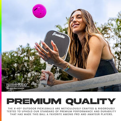 Franklin Sports X-40 Outdoor Pickleballs - Official Ball of USA Pickleball, APP Tour + US Open