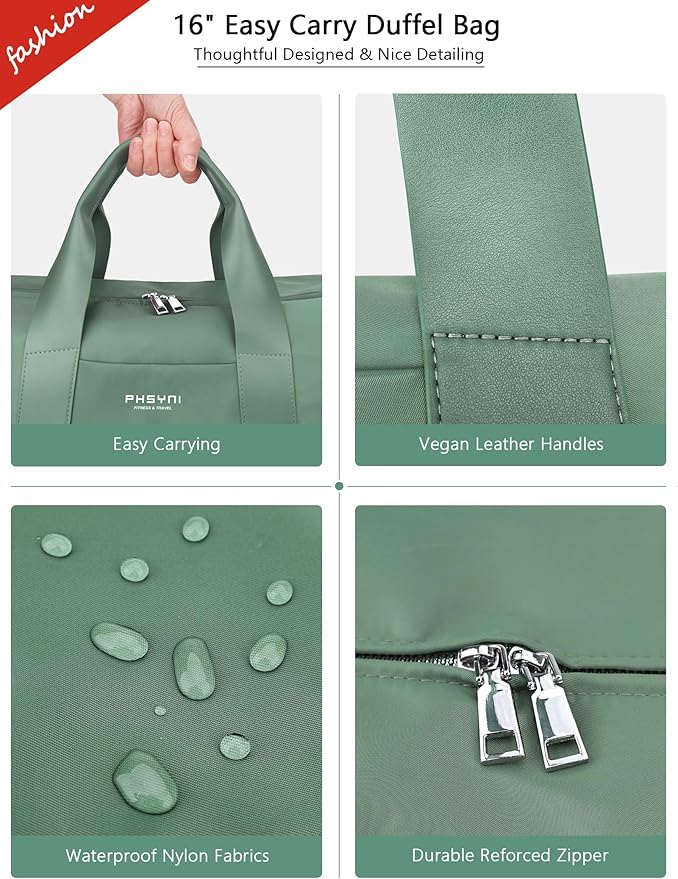 Compact Sports Gym Bag for Women, Cute Mini Duffle Bag with Wet Pocket & Shoes Compartment