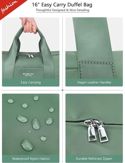 Compact Sports Gym Bag for Women, Cute Mini Duffle Bag with Wet Pocket & Shoes Compartment