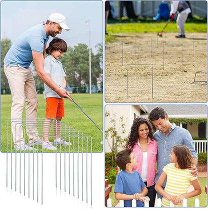 Deekin Set of 9 Croquet Wickets Replacement for Croquet Metal Hoops with Galvanized and Plastic