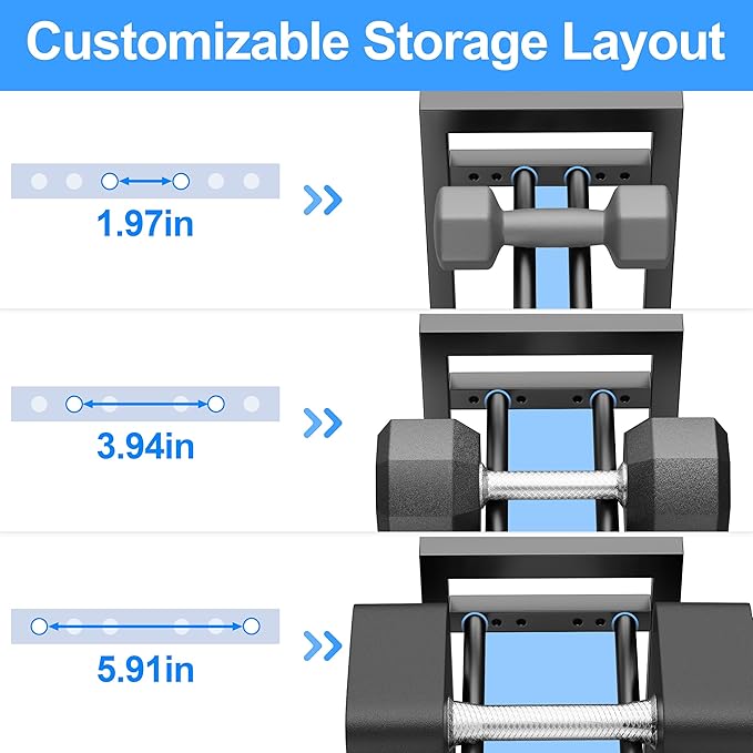 3 Tier Adjustable Dumbbell Rack - Heavy-Duty 330LB Capacity Weight Storage Stand for Dumbbells