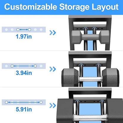 3 Tier Adjustable Dumbbell Rack - Heavy-Duty 330LB Capacity Weight Storage Stand for Dumbbells
