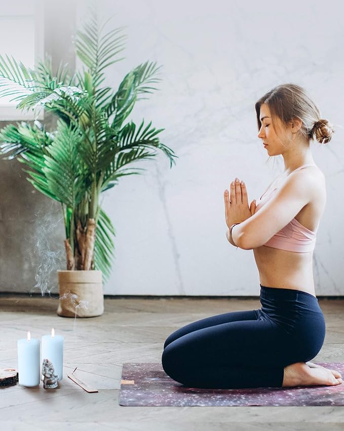 Mottled Pillar Candles by Bask - Set of 6-3" x 6" Dripless Unscented Candles in Light Blue for Home