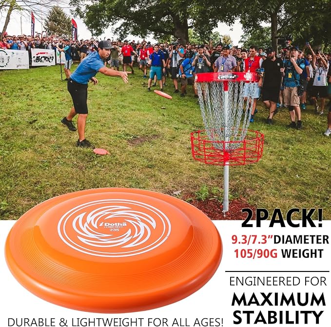 Sports Flying Disc, 2 Pack Compeition Flying Discs, Lightweight Durable Flying Disc Toys for