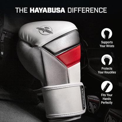 Hayabusa T3 Boxing Gloves for Men and Women Wrist and Knuckle Protection, Dual-X Hook and Loop