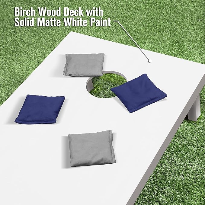 GoSports 4 ft x 2 ft Regulation Size Wooden Cornhole Boards Set - Includes Carrying Case and Over