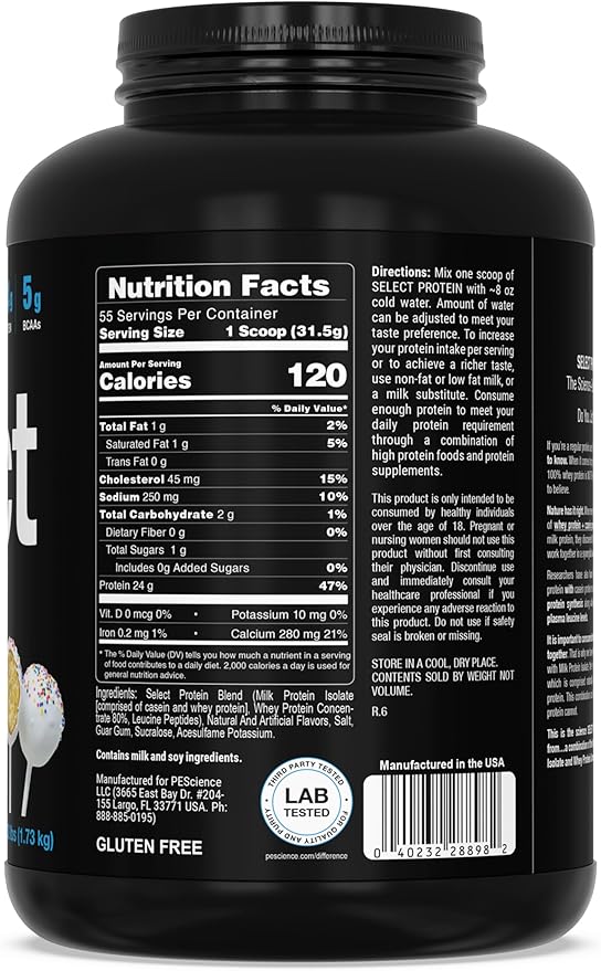 PEScience Select Protein Powder, Whey and Casein Blend, Clean Protein Powder for Women and Men, Low