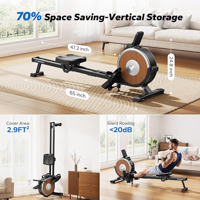 MERACH Rowing Machines for Home, Magnetic Rowing Machine with 16 Levels, Rower Machine of Quiet