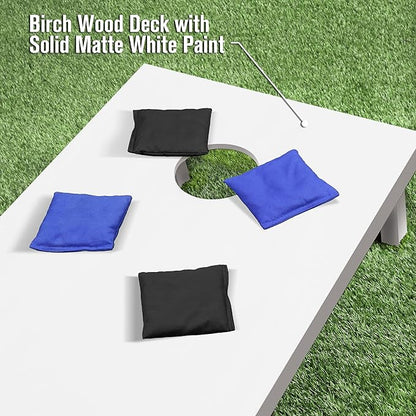 GoSports 4 ft x 2 ft Regulation Size Wooden Cornhole Boards Set - Includes Carrying Case and Over