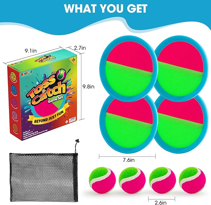 Ayeboovi Toss and Catch Ball Set Beach Toys Pool Toys Outdoor Games Outdoor Toys Yard Games Easter