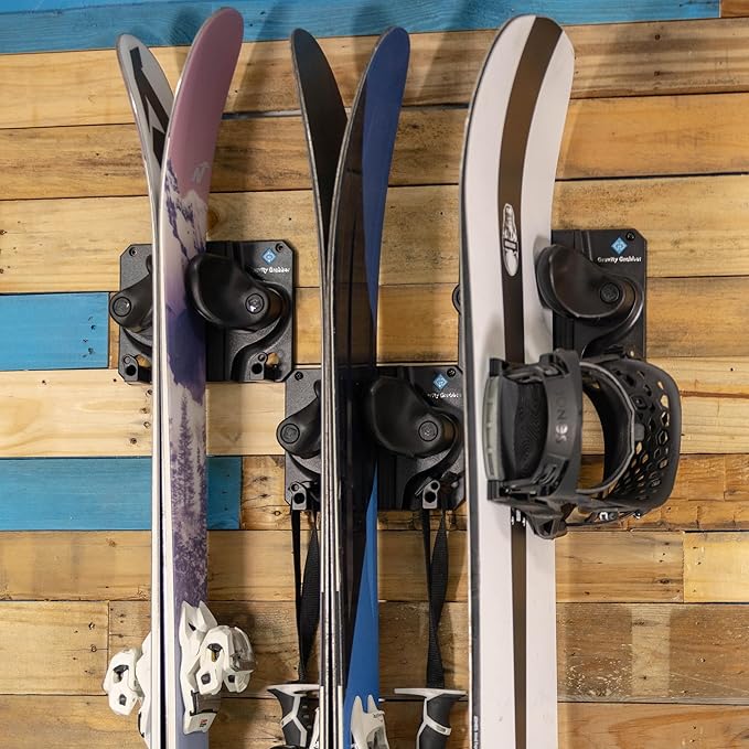 Ultimate Ski & Snowboard Wall Storage Rack - Fits any Ski or Snowboard - Save Your Rocker, Tips and