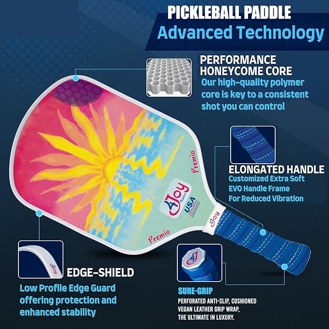 4Joy Pickleball Paddle Premio Series - Thermoformed Premium T700 Carbon Fiber Pickleball Paddless