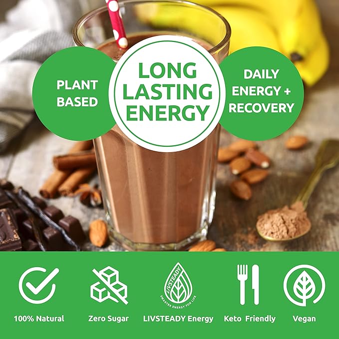 UCAN Energy + Plant Protein Powder - Vegan Plant Based Protein 20g Pea Protein with Amino Acids